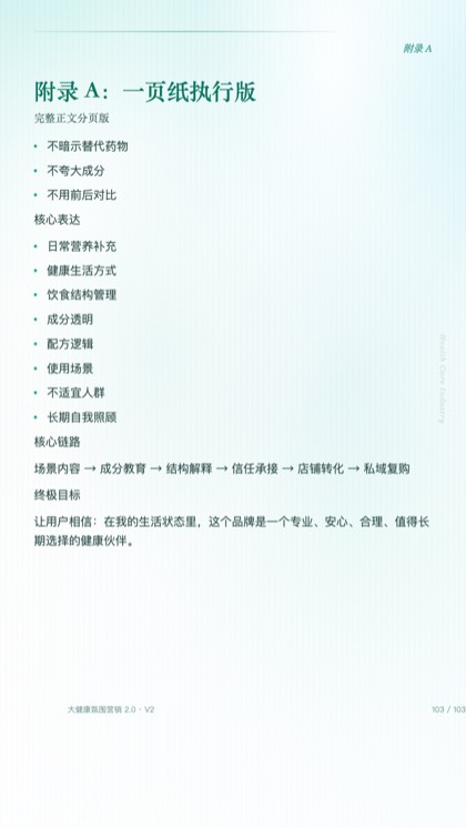 附录 A：一页纸执行版