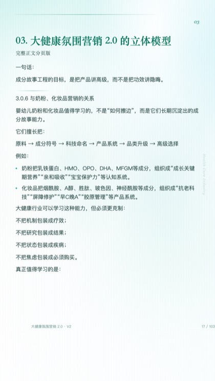 03. 大健康氛围营销 2.0 的立体模型
