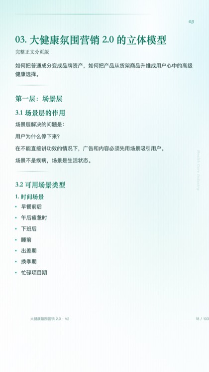 03. 大健康氛围营销 2.0 的立体模型