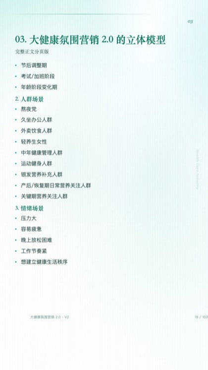 03. 大健康氛围营销 2.0 的立体模型