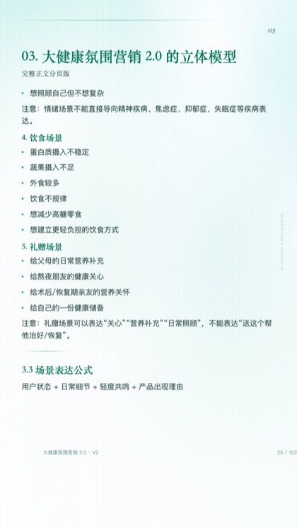 03. 大健康氛围营销 2.0 的立体模型
