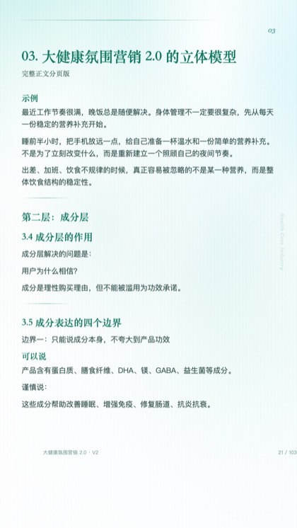 03. 大健康氛围营销 2.0 的立体模型
