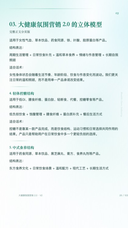 03. 大健康氛围营销 2.0 的立体模型