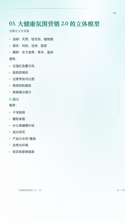 03. 大健康氛围营销 2.0 的立体模型