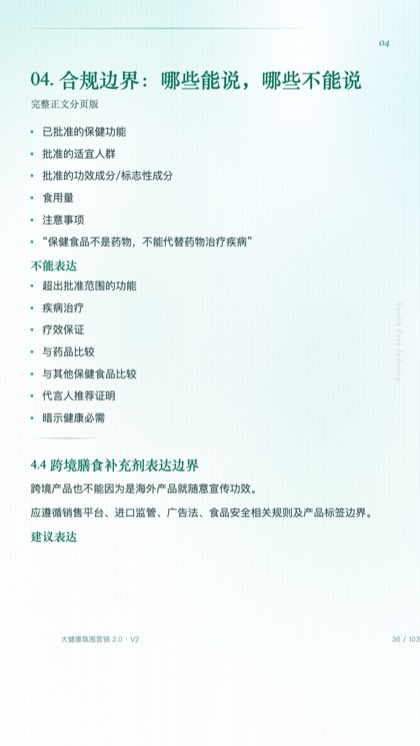 04. 合规边界：哪些能说，哪些不能说