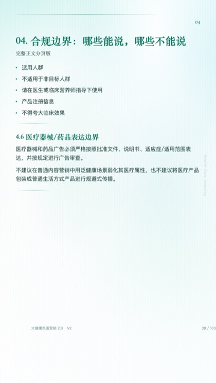 04. 合规边界：哪些能说，哪些不能说